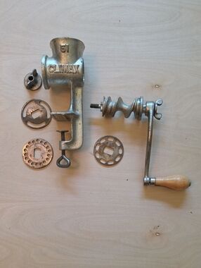 CLIMAX 51 Vintage Metal Meat Grinder Attachment With 3 Grinding Discs